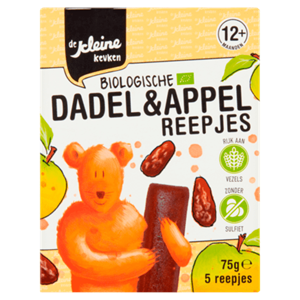 De Kleine Keuken Bio dadel & appel reepjes 12+