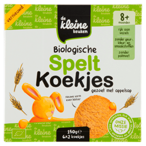 De Kleine Keuken Biologische speltkoekjes met appel 8+