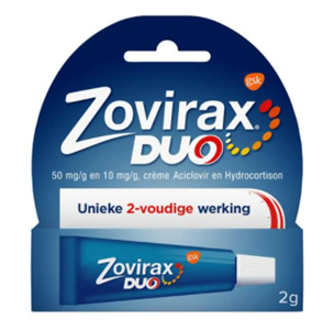 Zovirax Duo 50mg/g en 10mg/g crème 2gr 1st