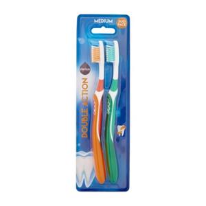 Derlon Tandenborstel Double Action Medium duo pack