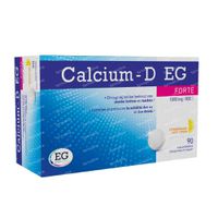 Calcium-D EG Forte 1000 mg / 800 I.E. Citroen 90 kauwtabletten