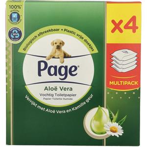 Page Vochtig Toiletpapier Aloe Vera, 4x38 stuks