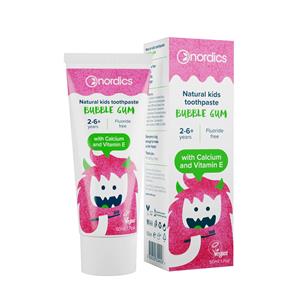 Nordics  Kindertandenborstel + Tandpasta - Valuepack - Bubblegum - 2/6 jaar