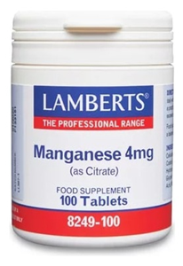 Lamberts Mangaan (manganese) 4 mg 100tb