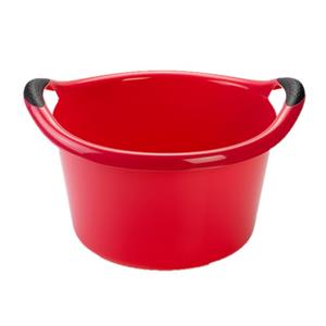 Forte Plastics Groot kunststof teiltje/afwasbak rond met handvatten 15 liter rood -