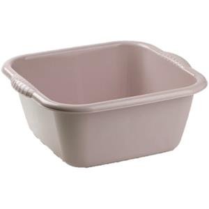 Forte Plastics Set van 2x stuks kleine Kunststof teiltjes/afwasbakken vierkant 3 liter taupe -