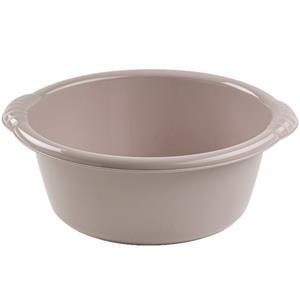 Forte Plastics Set van 2x stuks kunststof teiltjes/afwasbakken rond 6 liter taupe -