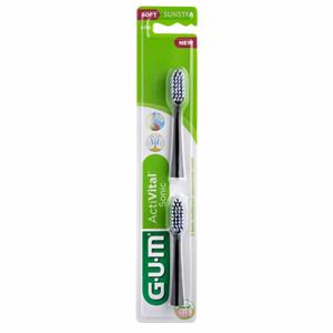 GUM 8x  Activital Opzetborstel Zwart 2 stuks