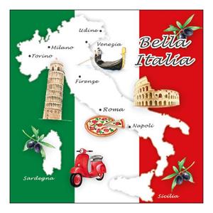 Ambiente 20x Italie steden thema servetten 33 x 33 cm -