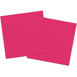 Folat 80x stuks servetten van papier fuchsia roze 33 x 33 cm -