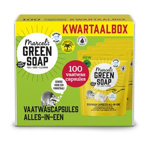 Marcel's Green Soap 4x  Vaatwascapsules Eco All-In-One 25 stuks