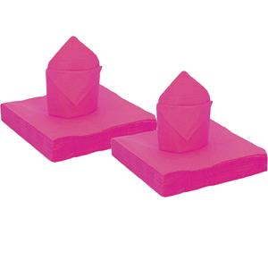 Santex 50x stuks feest servetten fuchsia roze - x cm - papier -