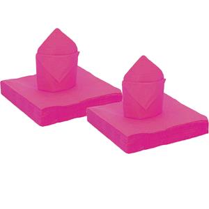 Santex 100x stuks feest servetten fuchsia roze - x cm - papier -