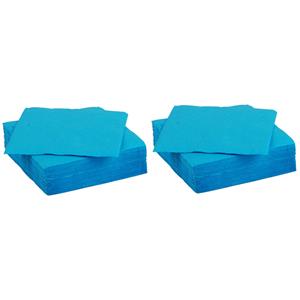 Color Party Diner/feest servetten - 60x - blauw - x cm - papier - 3-laags -