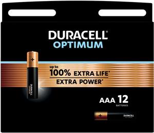 Duracell Alkaline Optimum AAA-batterijen 12 Pack