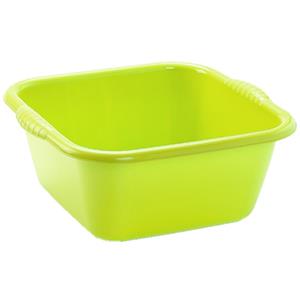 PlasticForte Set van 2x stuks kunststof teiltjes/afwasbakken vierkant 6 liter groen -