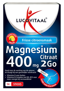 Lucovitaal Magnesium 400 mg 2Go Poedersticks