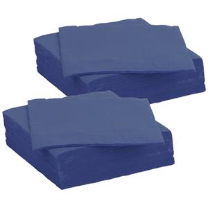 Color Party Diner/feest servetten - 60x - donkerblauw - x cm - papier - 3-laags -