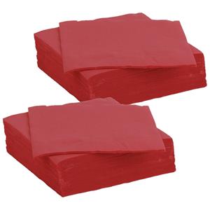 Color Party Diner/feest servetten - 60x - donkerrood - x cm - papier - 3-laags -