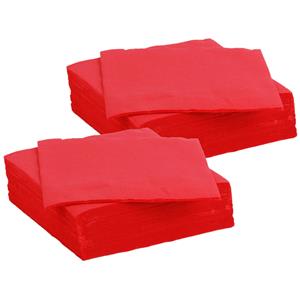 Color Party Diner/feest servetten - 60x - helder rood - x cm - papier - 3-laags -