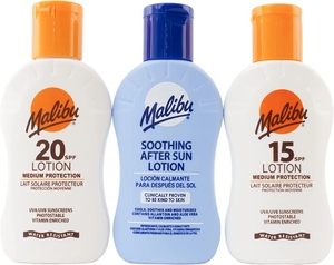 Malibu Zonnebrand SPF15, 20 & After Sun Set - 3 Delig