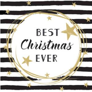 Duni Servetten Best Xmas Ever 33x33cm 3-laags Tissue FSC Pak A 20 Servetten