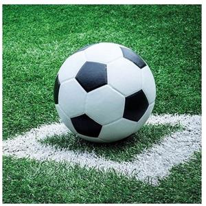 Ambiente 20x Voetbal thema servetten 33 x 33 cm -