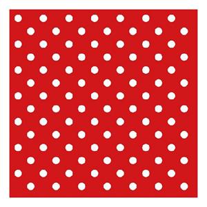 Ambiente 60x Rood met witte stippen servetten 33 x 33 cm -