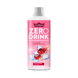 GYMQUEEN Zero Drink 1000ml Kirsch-Eistee, Eistee, kers  vloeistof Vitaminen Multivitamine Multimineraal