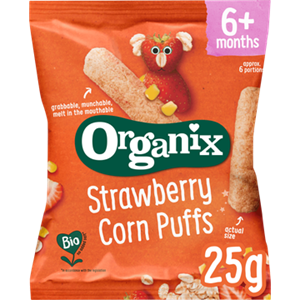 Organix Strawberry corn pufs 6m+