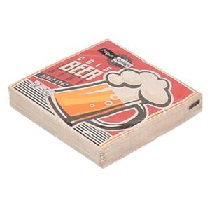 40x Retro bier thema print servetten 33 x 33 cm -