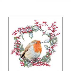 Ambiente Servetten Robin In Wreath 25cm 20 Stuks