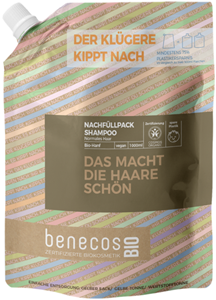 Benecos Hemp normal hair shampoo navulverpakking 1 L