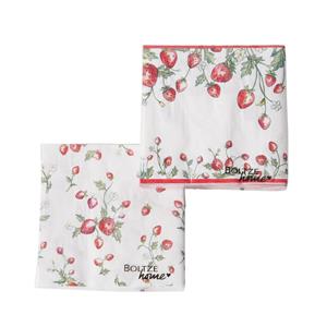 Serviette Erdbeere, 20er Pack, sortiert ¦ weiß ¦ Papier ¦ Maße (cm): B: 17 H: 3 T: 17  - Möbel Kraft