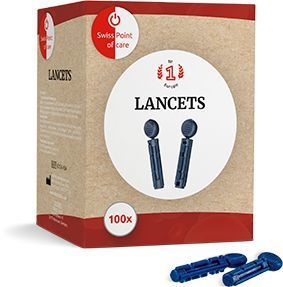 Swiss point Lancets glucose hemoglobine 100 Stuks