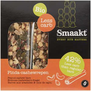 Smaakt Pinda-cashewrepen less carb 75 G