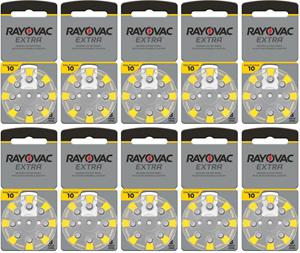 Rayovac gehoorapparaat batterijen Type 10 (geel) - 10 x 8 stuks