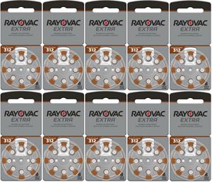 Rayovac gehoorapparaat batterijen Type 312 (bruin) - 10 x 8 stuks