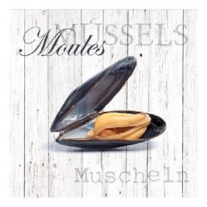 Ambiente 80x Mosselen servetten 33 x 33 cm -