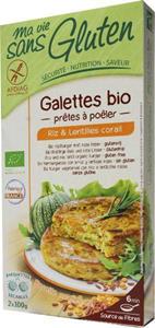 Ma Vie Sans Rijstburger met rode linzen bio - glutenvrij 100g 2x100G