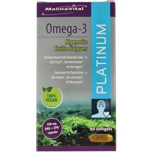 MannaVital Omega-3 algenolie platinum 60 Softgels