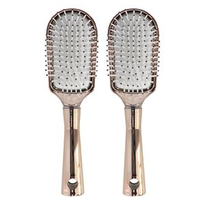 Gerimport Haarborstel - 2x - goud - kunststof/rubber - 23,5 cm - anti-klit -
