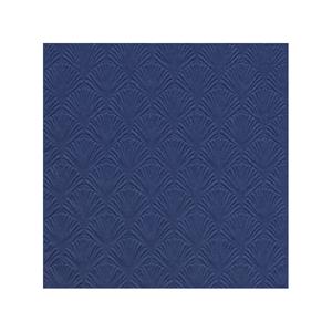 Ihr 16x Luxe 3-laags servetten met patroon donker blauw 33 x 33 cm -