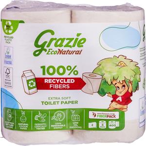 Grazie Natural Toiletpapier 2-laags, 4 stuks