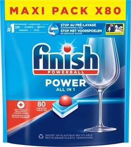 Finish Powerball Vaatwastabletten Power All-in-One Regular - 80 Stuks