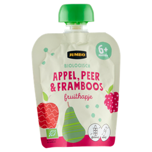 JUMBO umbo Biologisch Fruithapje 6+ Maanden Appel, Peer & Framboos 90g