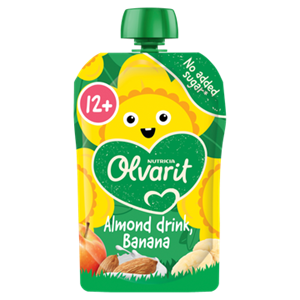 NUTRICIA Olvarit lvarit Knijpfruit Amandeldrink Banaan 12+ Maanden 100g bij Jumbo