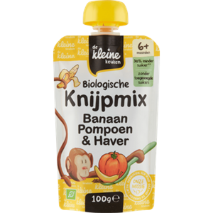 De kleine keuken e Kleine Keuken Biologisch Knijpmix Banaan, Pompoen & Haver 6+ Maanden 100g bij Jumbo