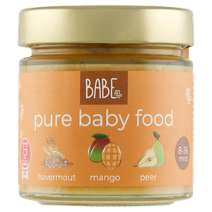 BABE abe pure baby food 836 maanden havermout, mango en peer ontbijt/tussendoortje 1 x 200g bij Jumbo
