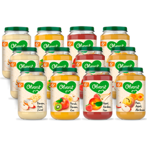 Olvarit lvarit 6+ Maanden Variatiemenu Fruit 12 x 200g bij Jumbo